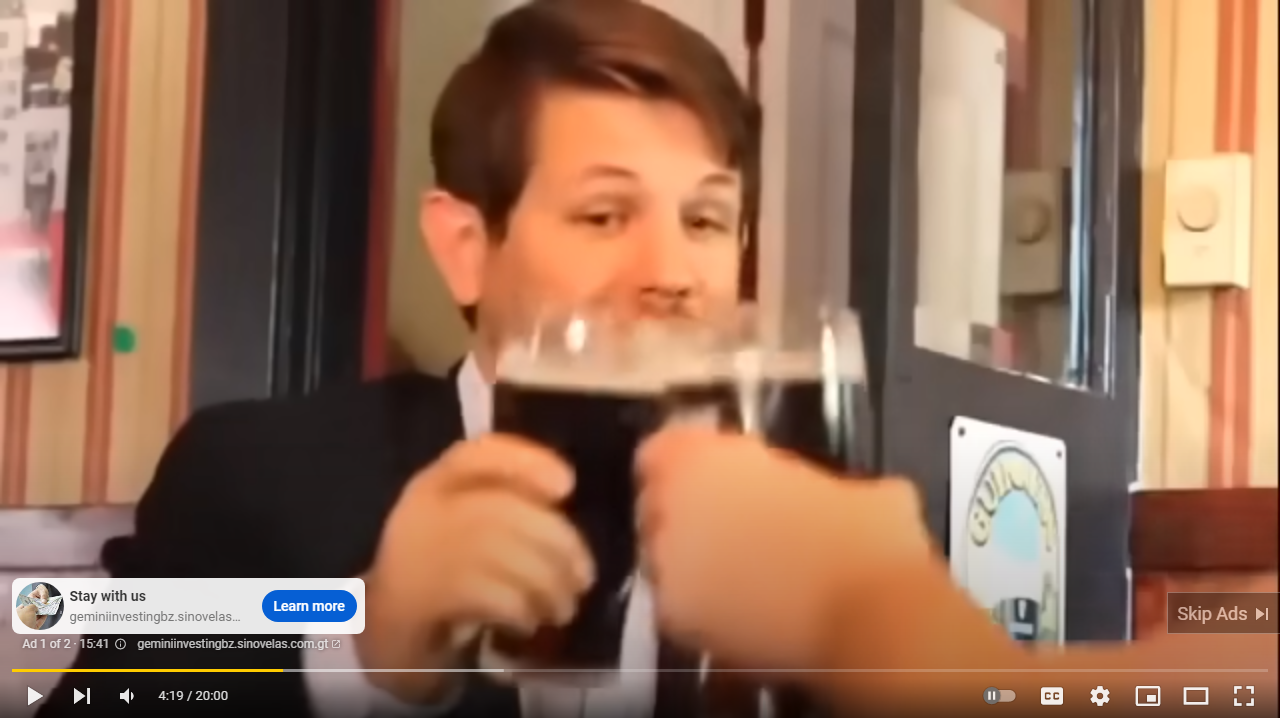 Brandon and Jerry drink a pint of Guinness while making money.